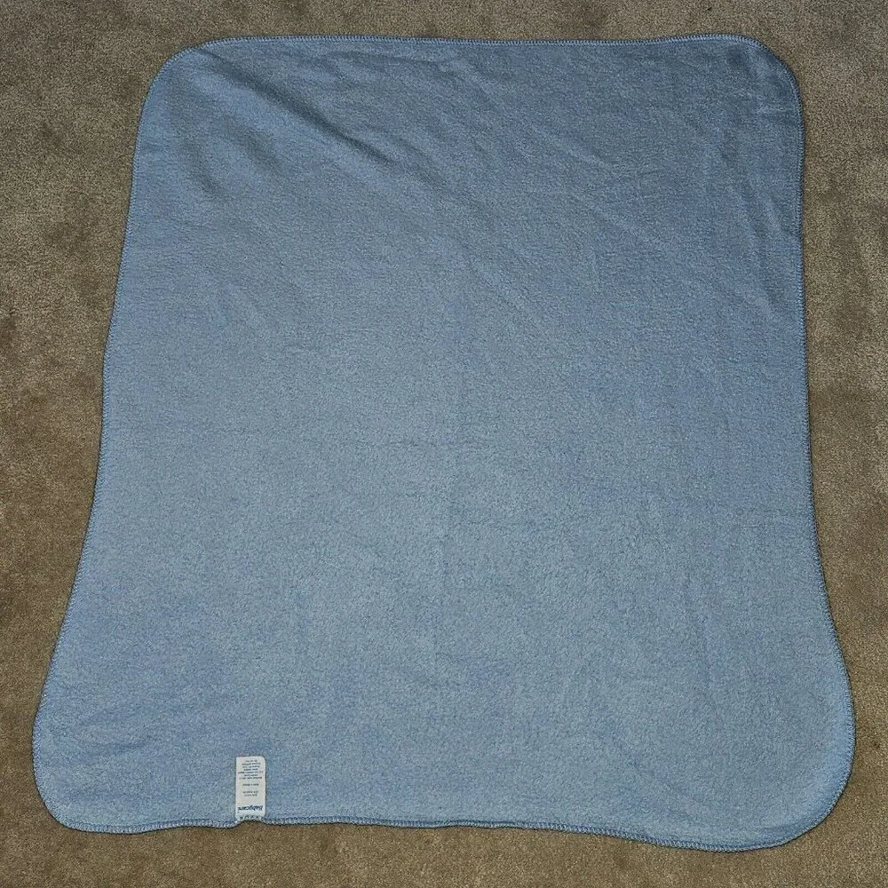 VTG Babycare Solid Light Blue Baby Blanket Lovey 27x32 Soft Acrylic Blend